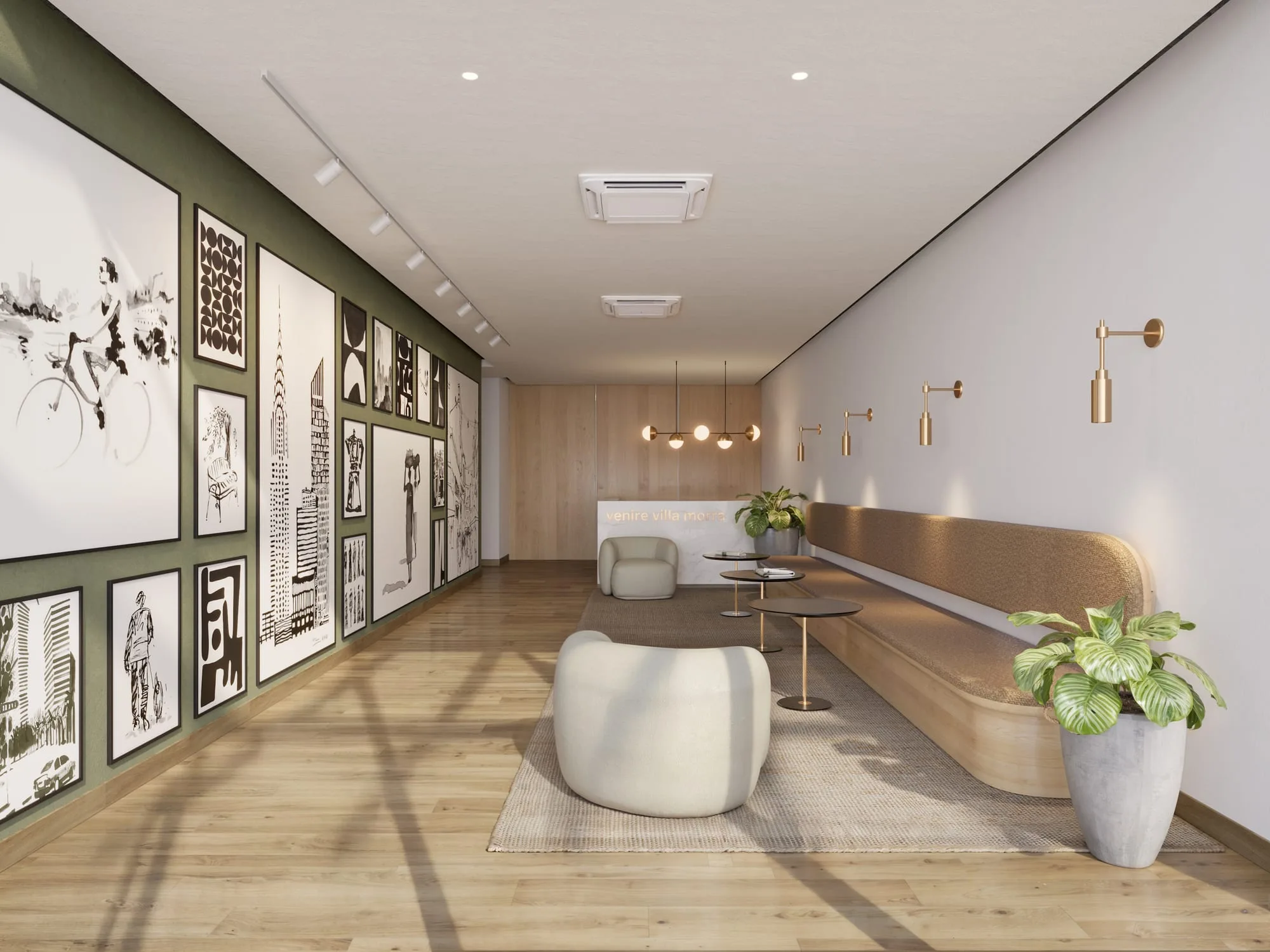Hall d’entrée de la résidence Venire Villa Morra, à Asunción, Paraguay.