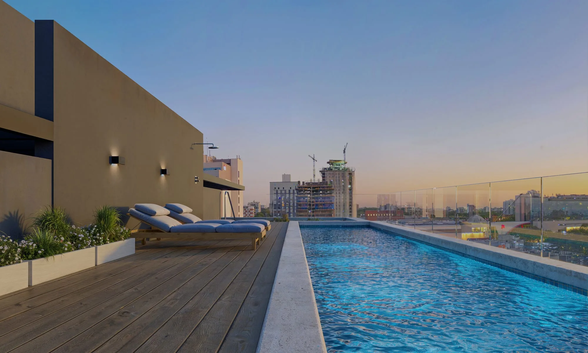 Piscine de la résidence Venire Villa Morra, à Asunción, Paraguay.