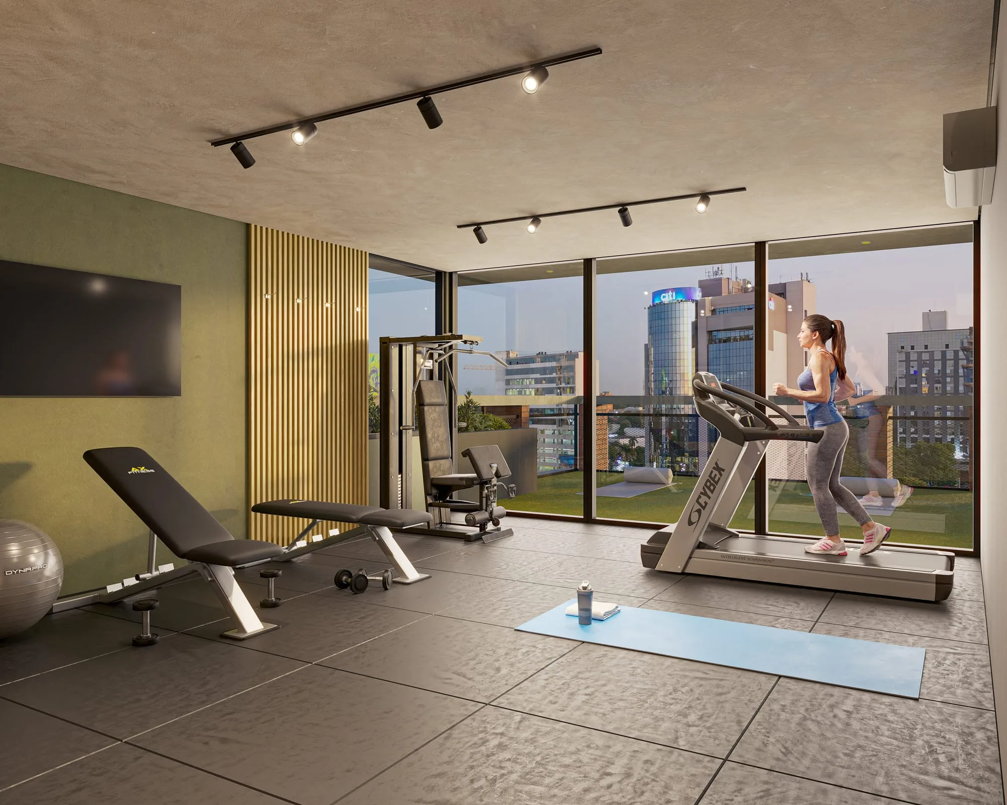 Salle de sport de la résidence Venire Villa Morra, à Asunción, Paraguay.