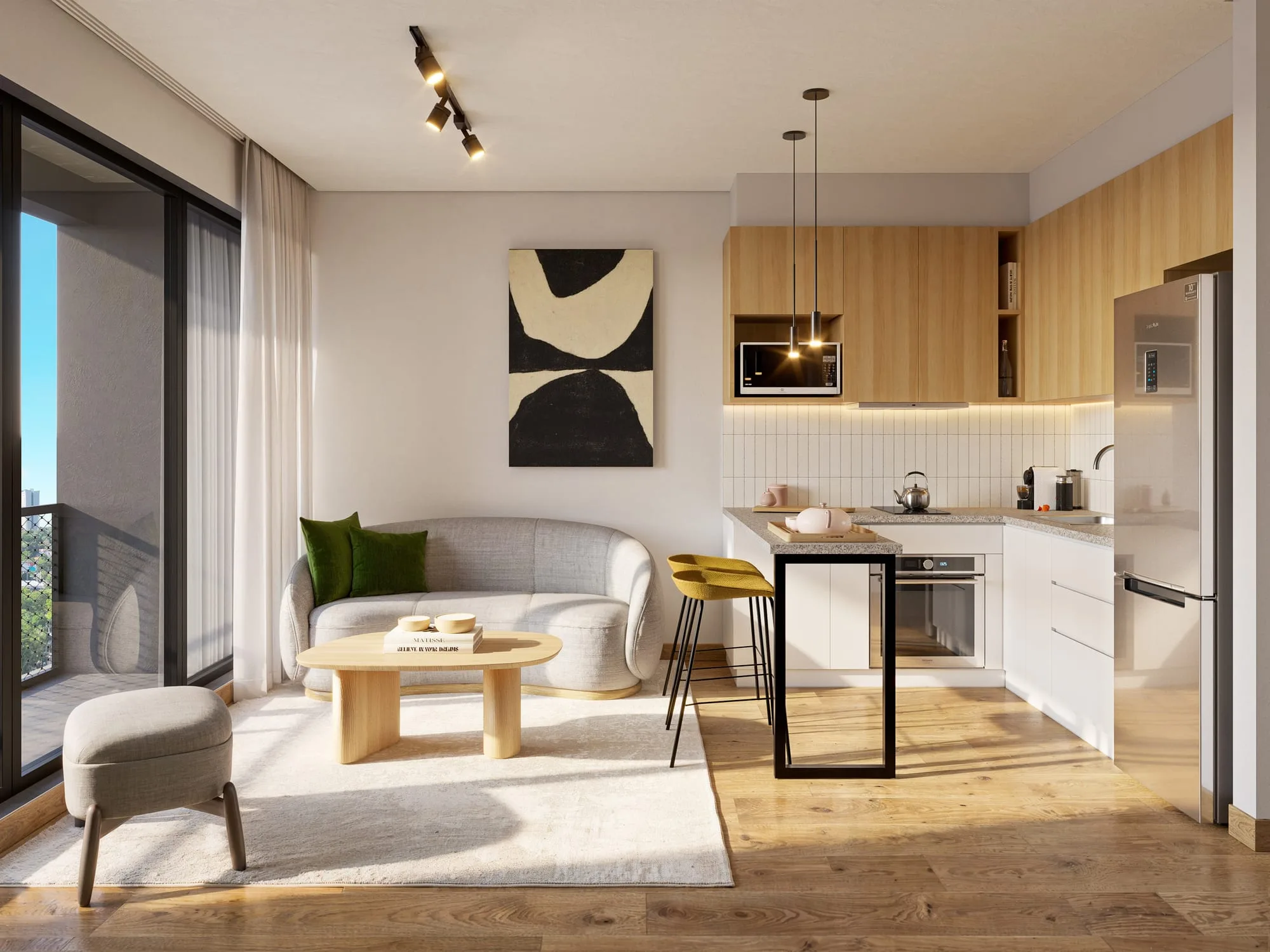 Séjour d’un appartement 1 chambre de Venire Villa Morra, à Asunción, Paraguay.