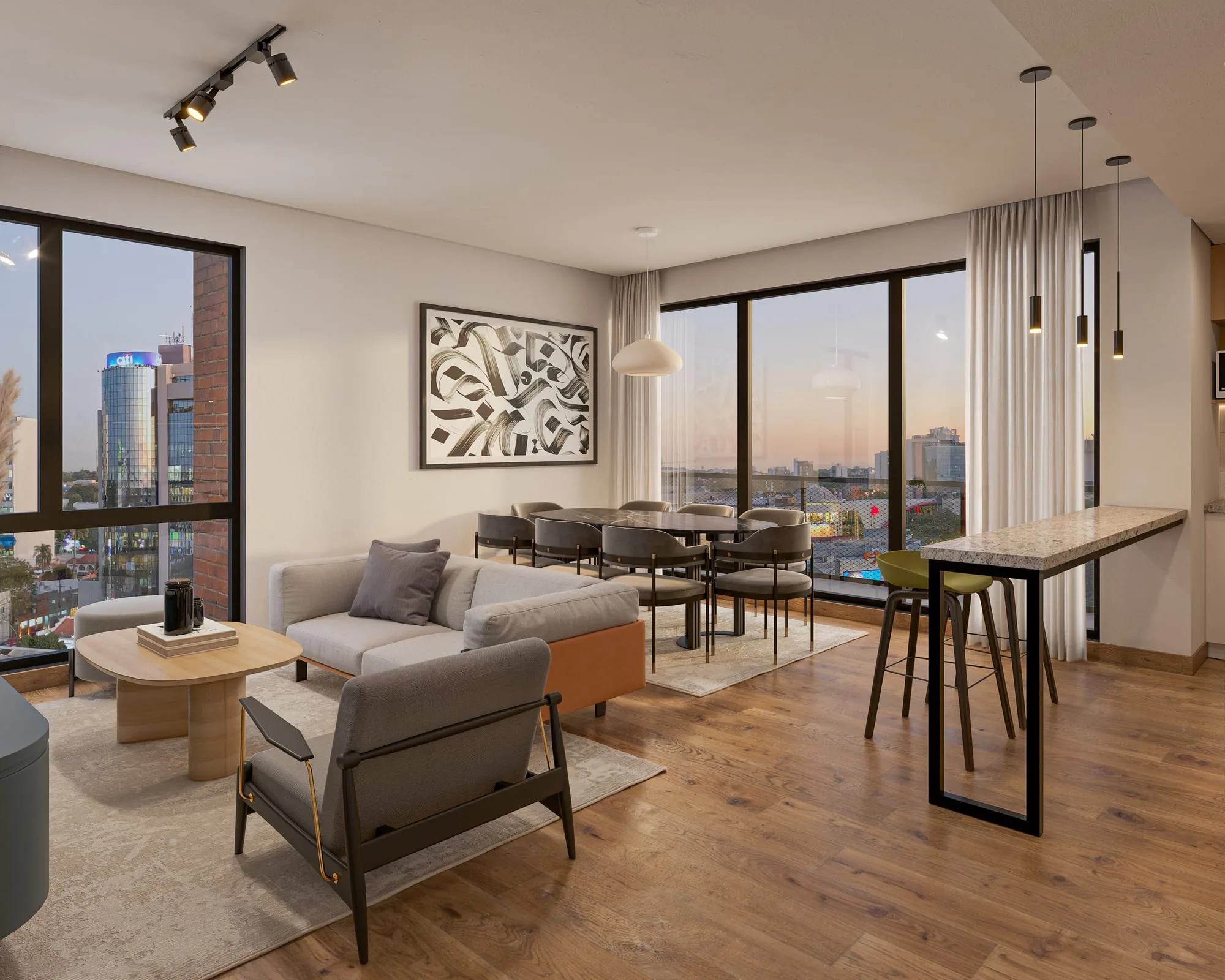 Séjour d’un appartement 2 chambres de Venire Villa Morra, à Asunción, Paraguay.