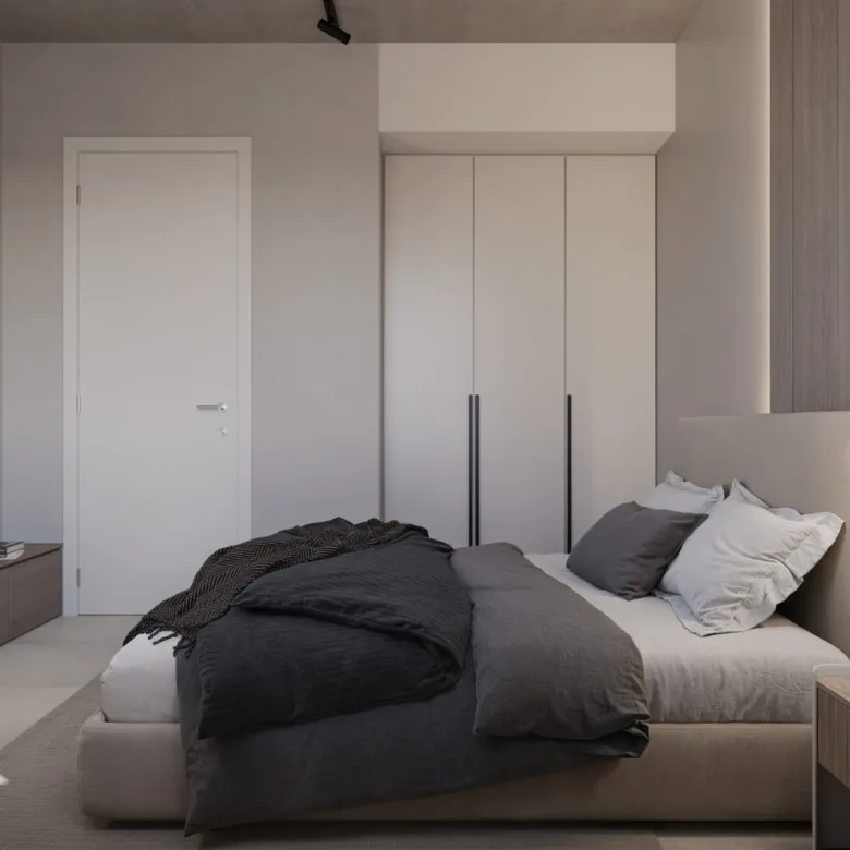 Chambre principale d’un appartement de Ventura Ykua Sati, à Asunción, Paraguay.
