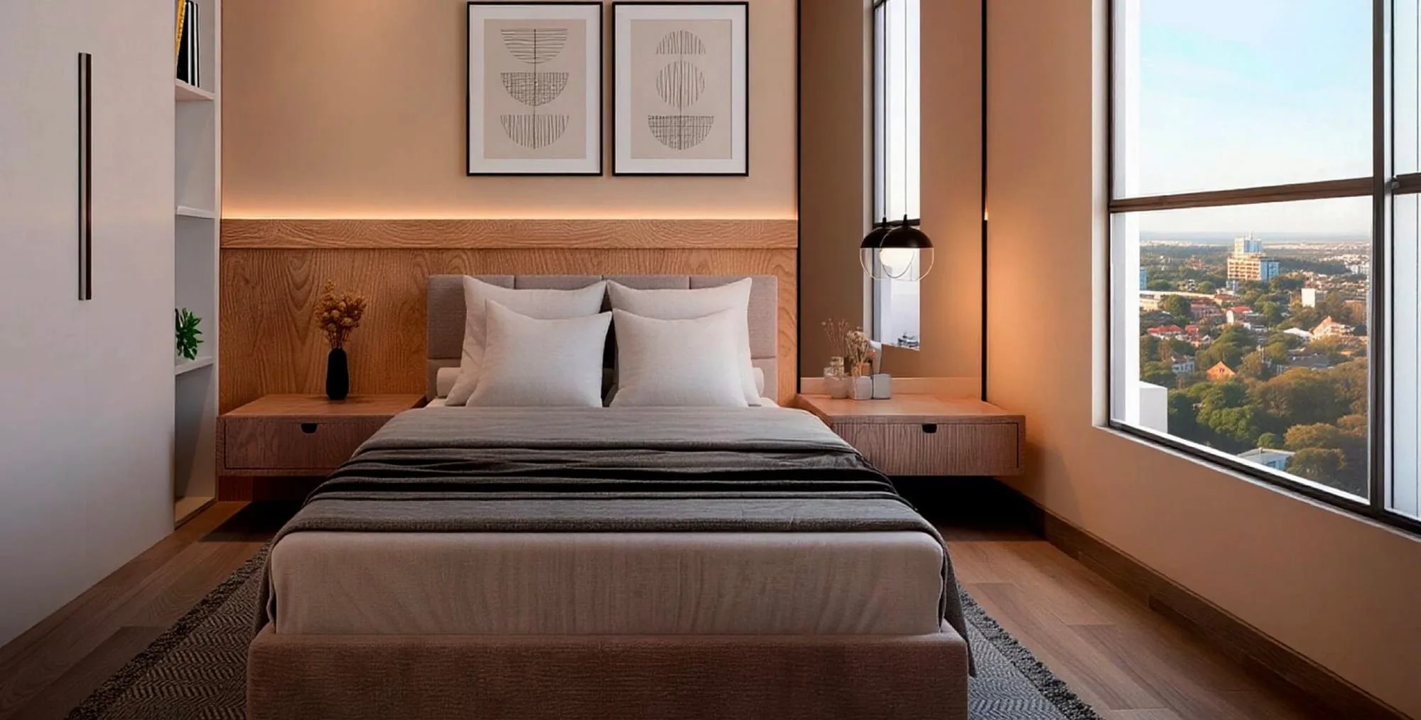 Rendu d’Invicta Villa Morra à Asunción, Paraguay : chambre d’un appartement 1 chambre.