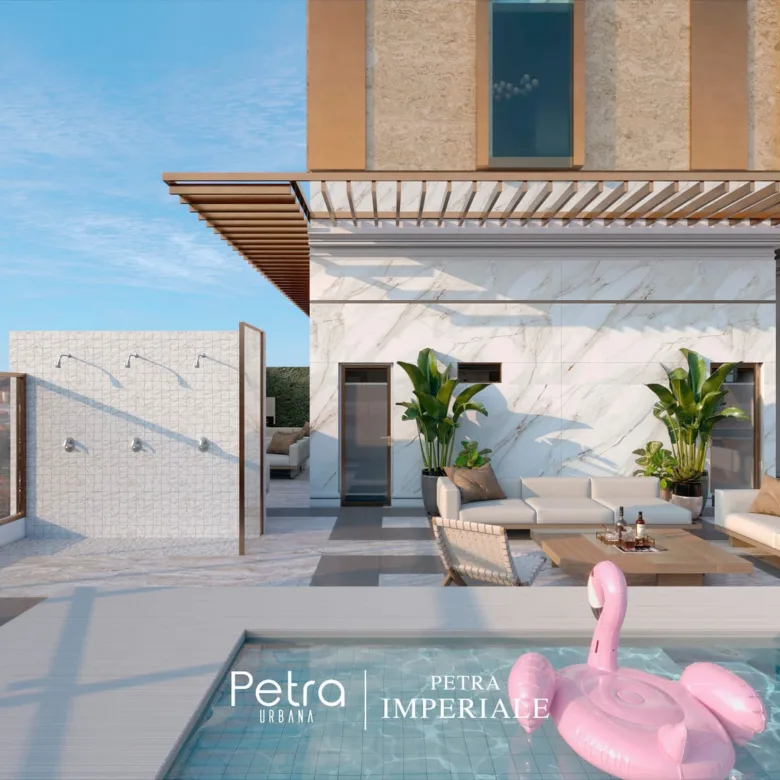 Rendu de Petra Imperiale à Asunción, Paraguay : pool lounge.
