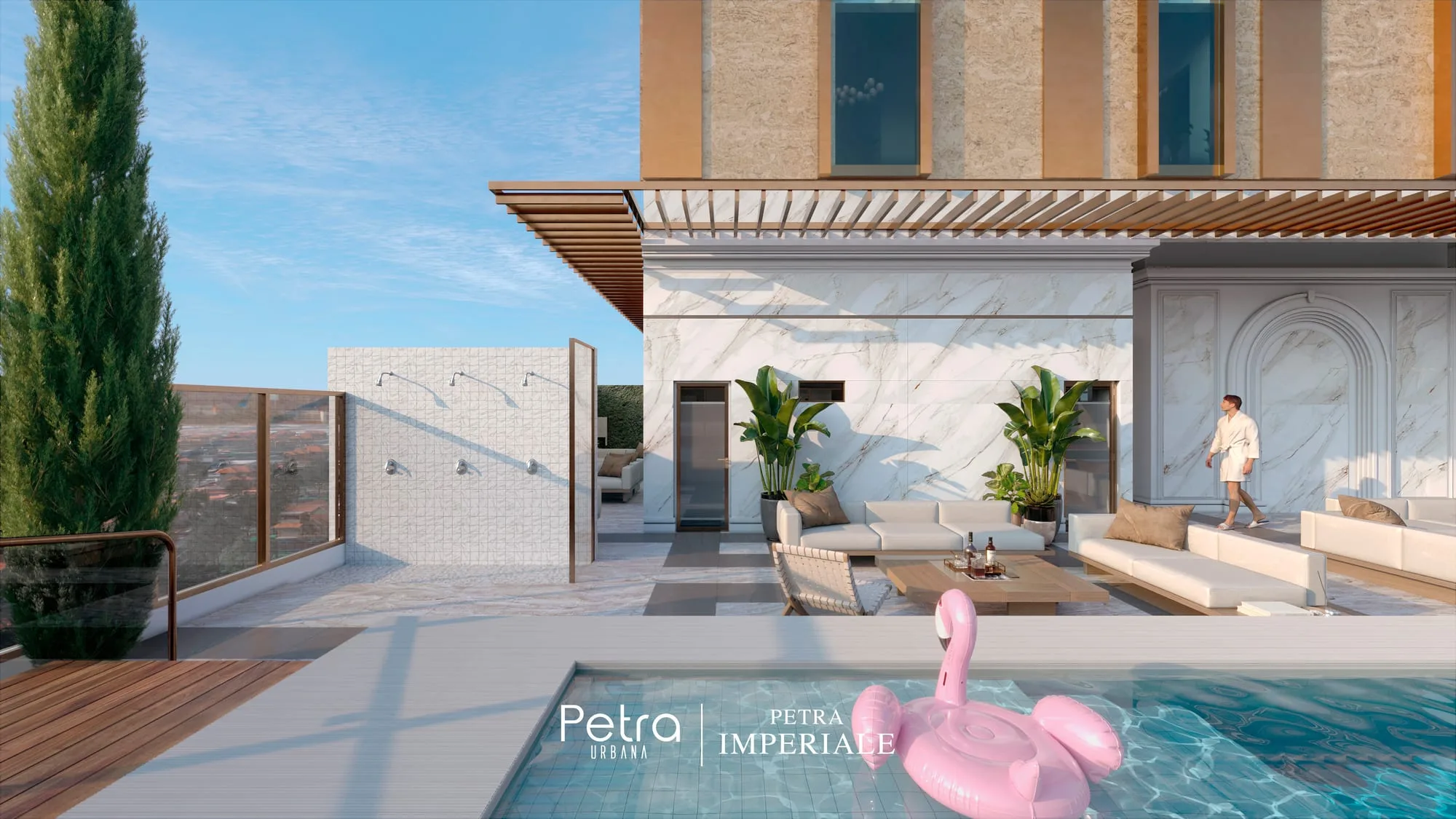 Rendu de Petra Imperiale à Asunción, Paraguay : pool lounge.