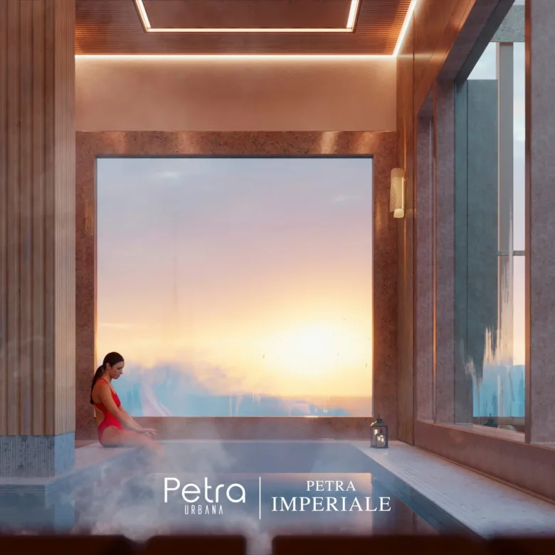 Rendu de Petra Imperiale à Asunción, Paraguay : piscine intérieure.