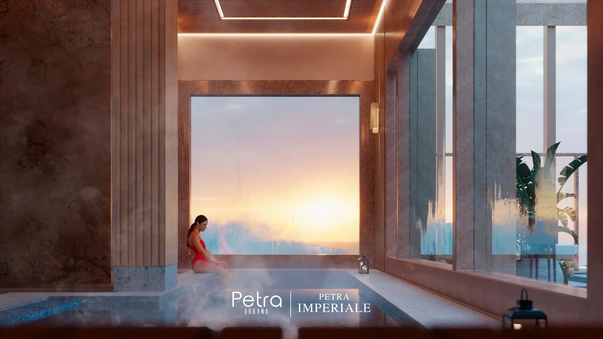 Rendu de Petra Imperiale à Asunción, Paraguay : piscine intérieure.