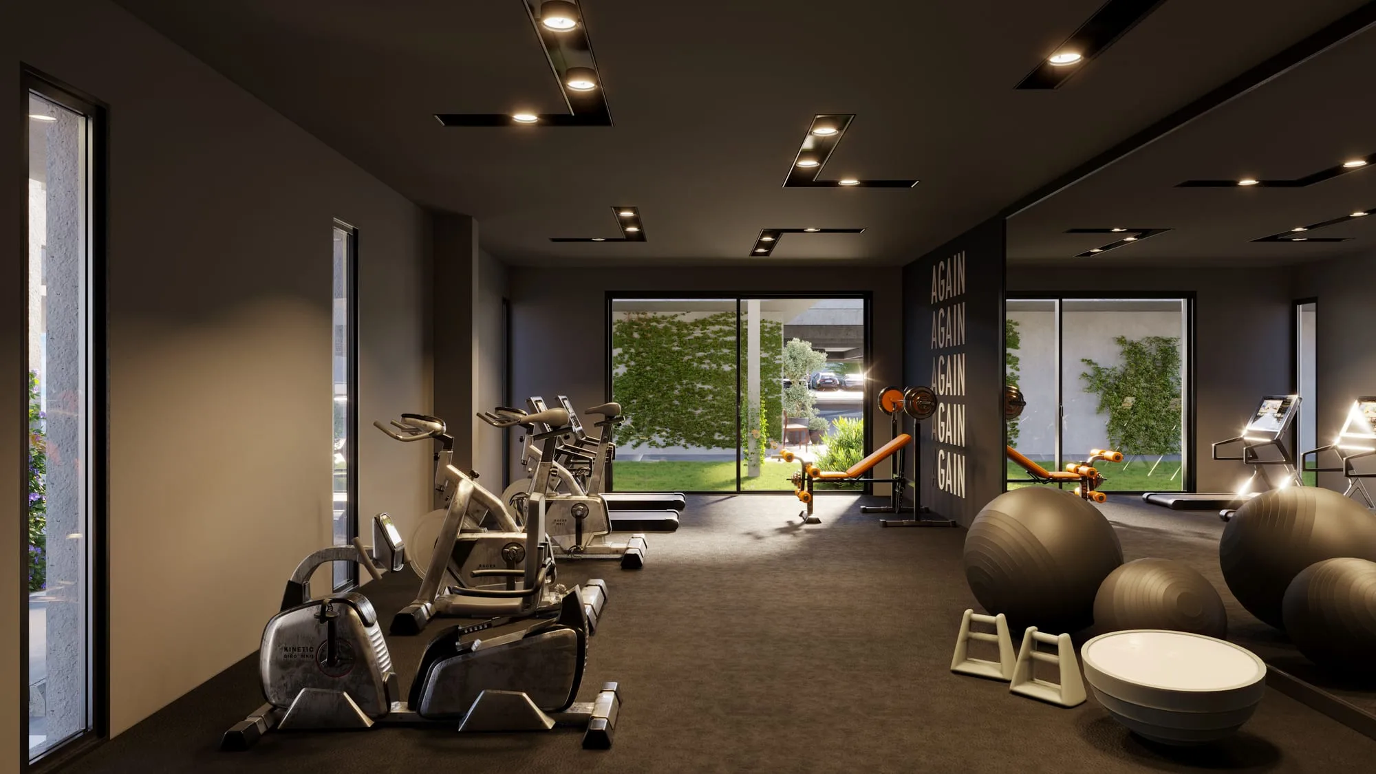 Salle de sport de la résidence Urban Cumbres, à Luque, Paraguay.