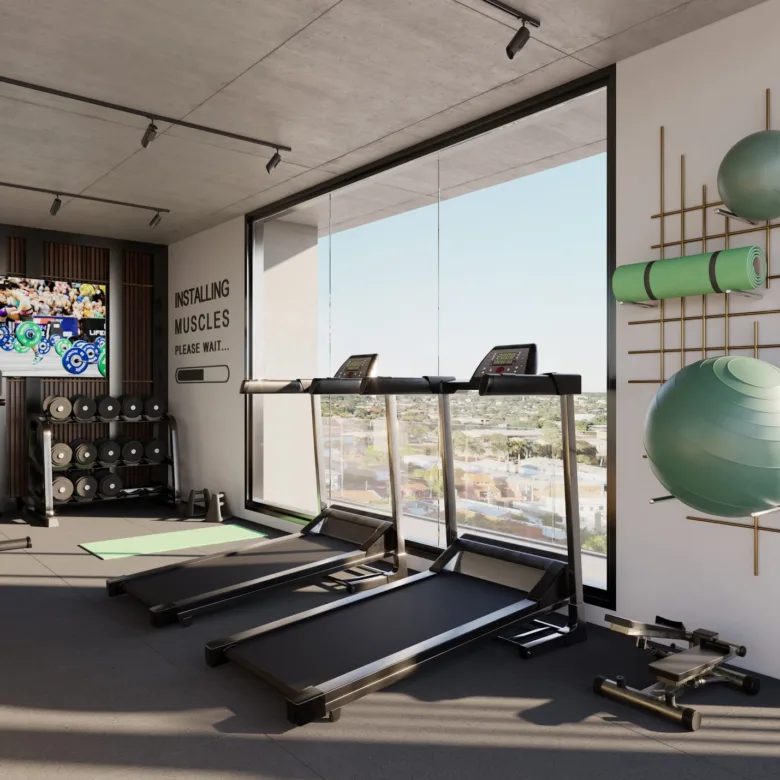 Salle de sport de la résidence Urban Santa Teresa, à Asunción, Paraguay.