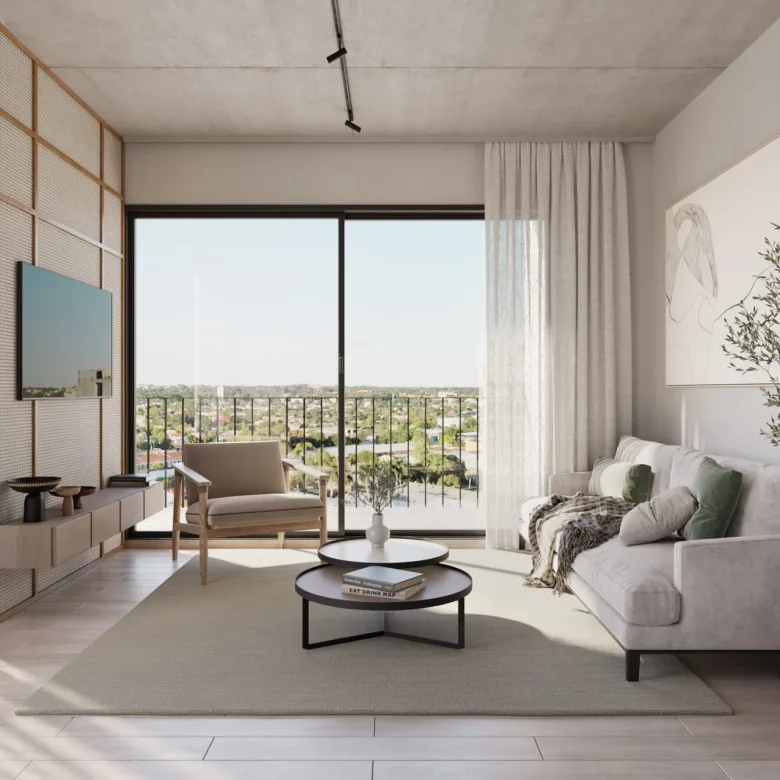 Séjour d’un appartement de la résidence Urban Santa Teresa, à Asunción, Paraguay.