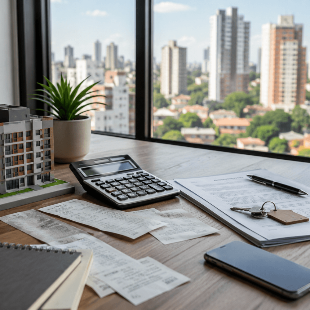 Documents, calculatrice et clés utilisés pour gérer la fiscalité d’un investissement immobilier au Paraguay