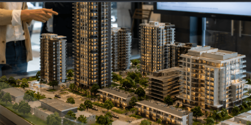 Maquette d’un projet immobilier résidentiel présentée à des investisseurs au Paraguay
