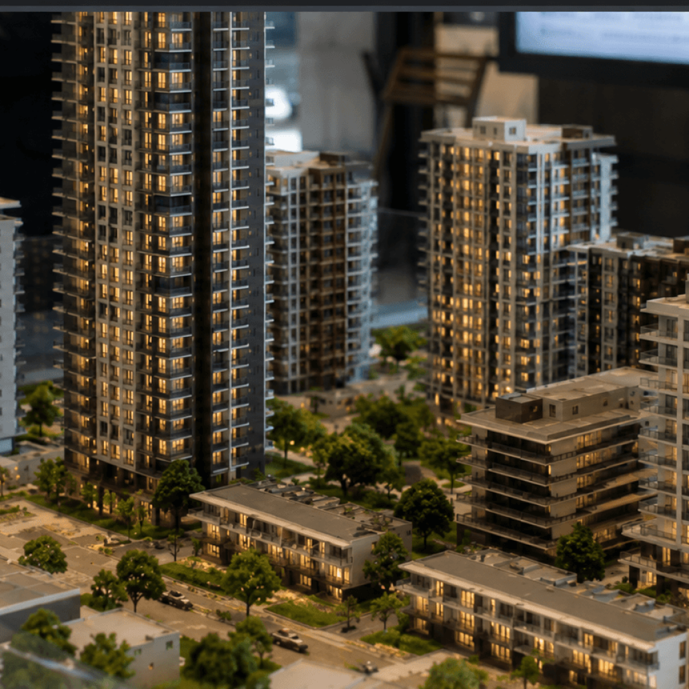 Maquette d’un projet immobilier résidentiel présentée à des investisseurs au Paraguay